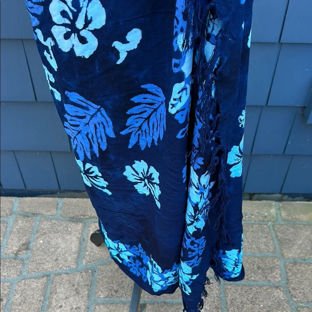 Tropical Blue Sarong Swim Cover-Up - Picture 3 of 11